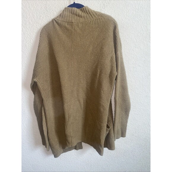 Michael KORS Women Long Knit Cardigan Wool Granny Pockets Camel Large Preppy - Picture 8 of 10